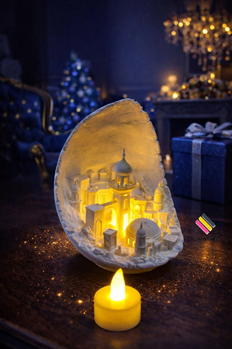 Moon City LED Decorative Object - 15cm Figurine with Tealight - TryAladdin
