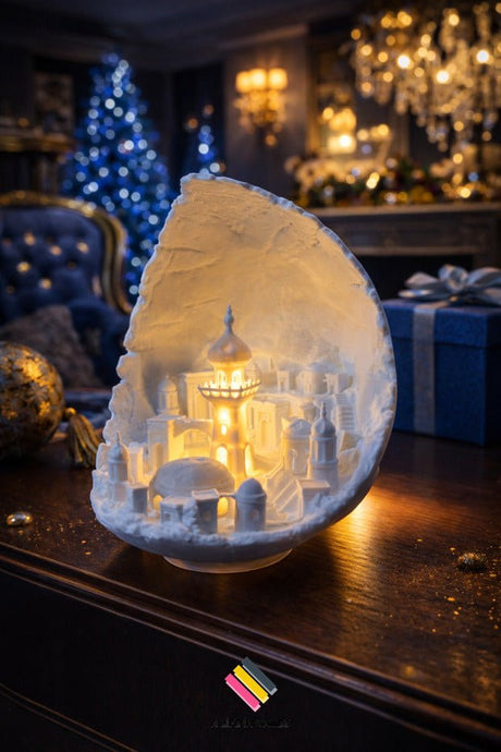 Moon City LED Decorative Object - 15cm Figurine with Tealight - TryAladdin