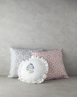 Premium Mosaic Pattern Decorative Cushion Ecru Burgundy