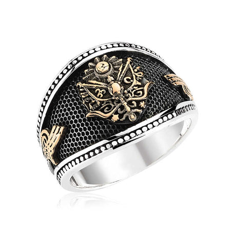 Men's Sterling Silver Ring - Ottoman Empire Coat of Arms