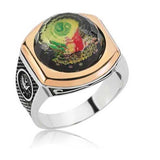 Men's Ring - Sterling Silver & Rose Gold-Tone Ottoman Crest Ring