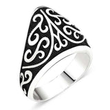 Artisan Silver Patterned Archer Thumb Ring