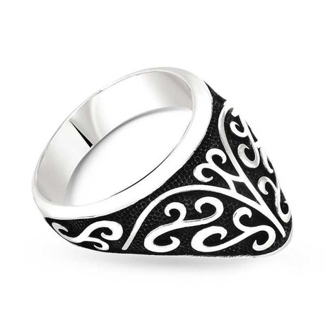 Artisan Silver Patterned Archer Thumb Ring