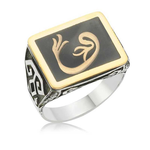 Premium Ottoman Calligraphy Silver Mens Ring