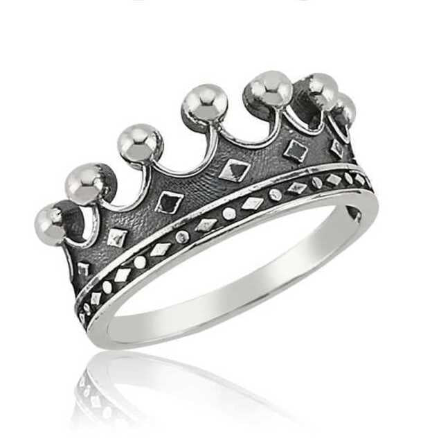 Sterling Silver King's Crown Ring - Regal Vintage Style