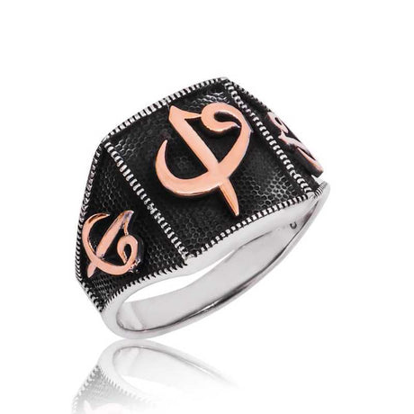 Premium Sterling Silver Elif Vav Men's Ring