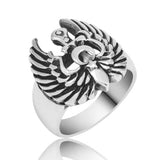 Premium Sterling Silver Eagle Wing Mens Ring