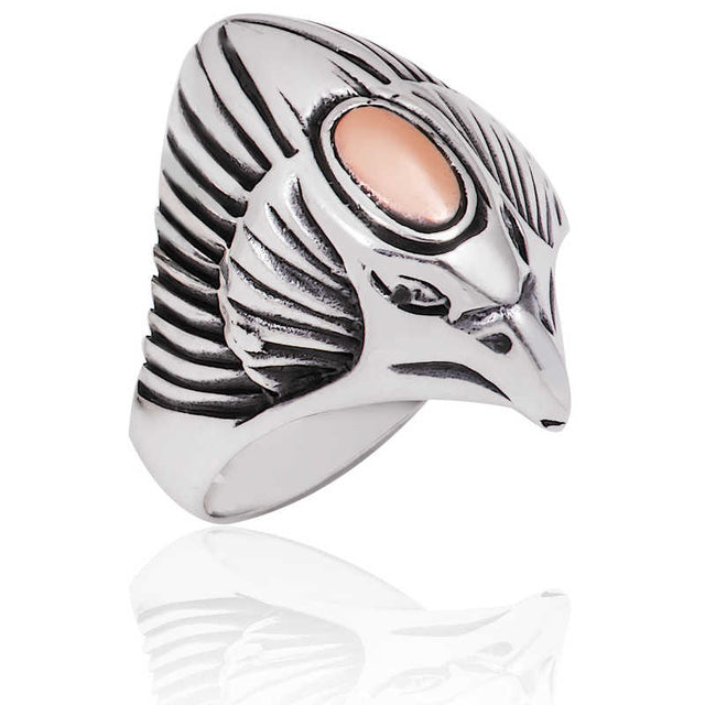 Sterling Silver Eagle Head Men's Ring