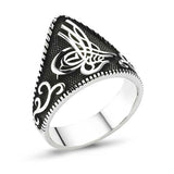 Premium Silver Ottoman Tughra Archer Ring for Men