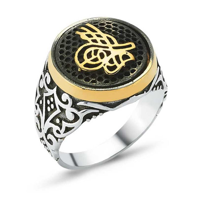 Premium Ottoman Tughra Men's Silver Ring