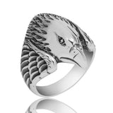Silver Eagle Head Men's Statement Ring