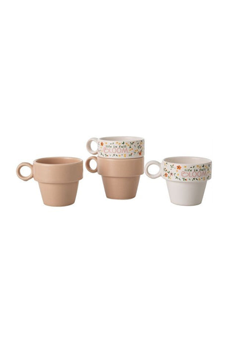 Mudo Home Bloom Premium Porcelain Espresso Cup Set 4 Piece - 2.2 kg - TryAladdin