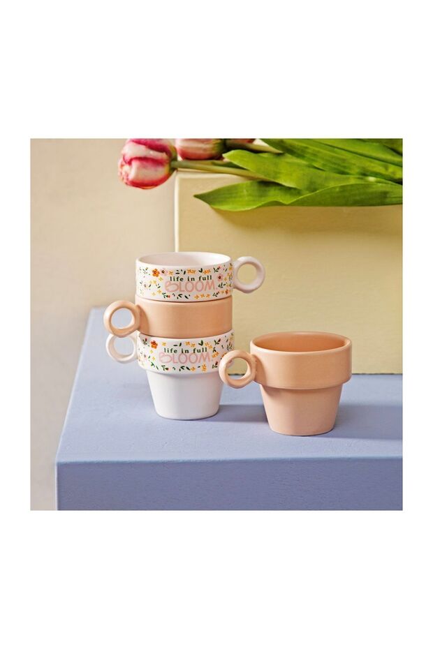 Mudo Home Bloom Premium Porcelain Espresso Cup Set 4 Piece - TryAladdin