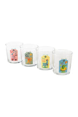 Mudo Home Designer Animal Print Drinking Glass Set - 4 Piece x 380ml - TryAladdin