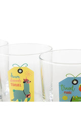 Mudo Home Designer Animal Print Drinking Glass Set - 4 Piece x 380ml - TryAladdin