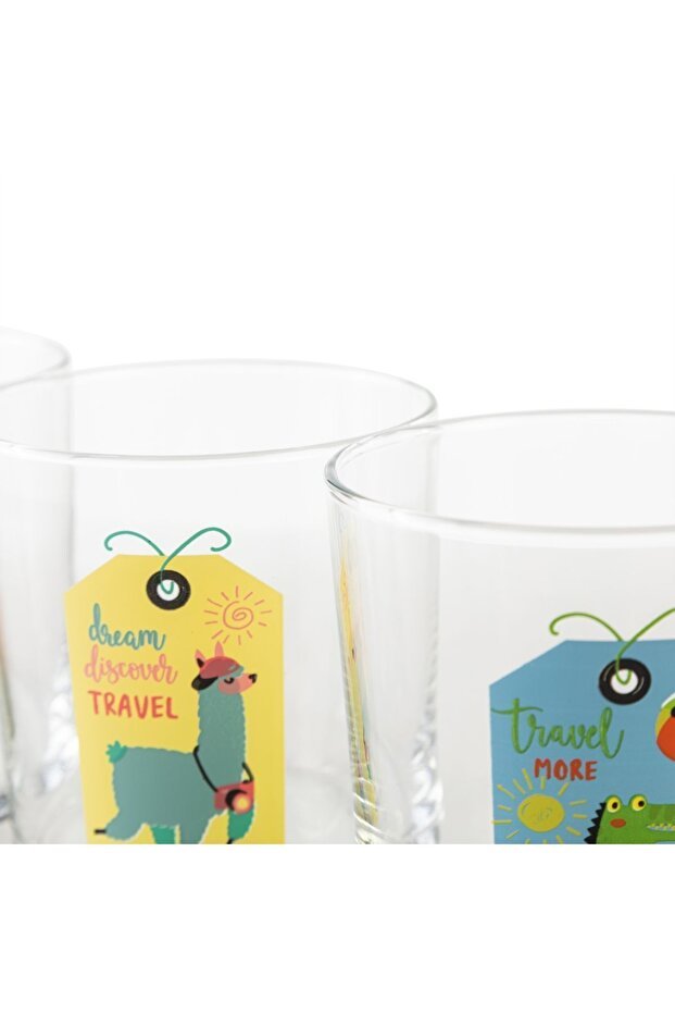 Mudo Home Designer Animal Print Drinking Glass Set - 4 Piece x 380ml - TryAladdin