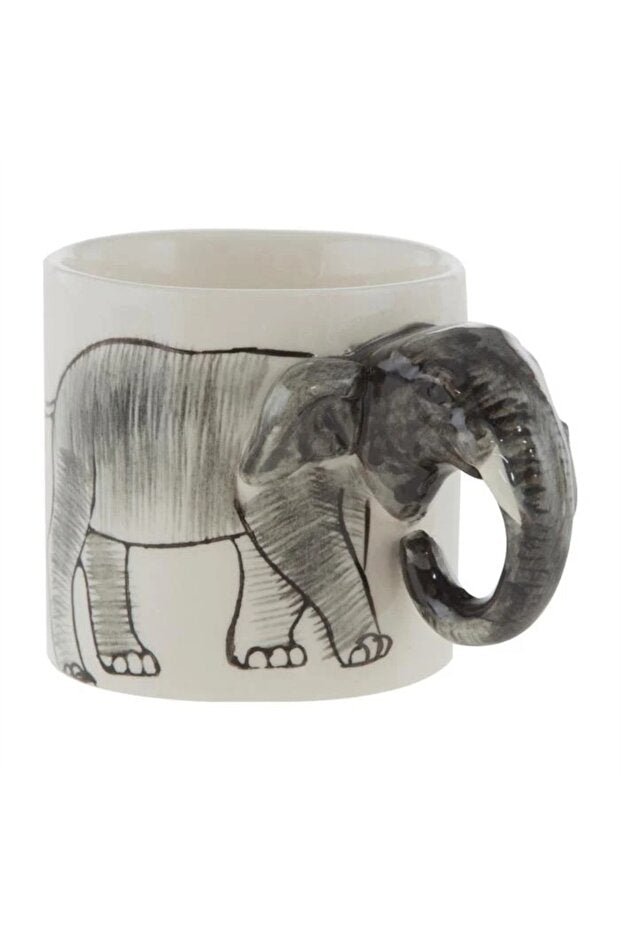 Mudo Home Premium Elephant Wild Ceramic Turkish Coffee Cup - TryAladdin