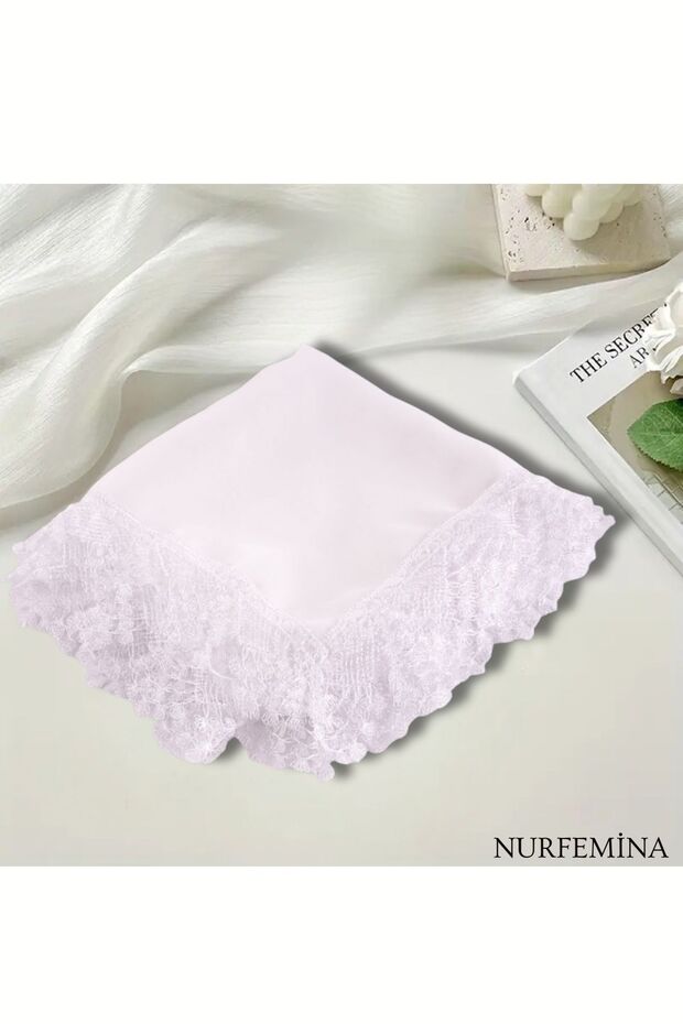 Multi Chiffon Prayer & Wedding Shawl - Needle Lace Design - TryAladdin