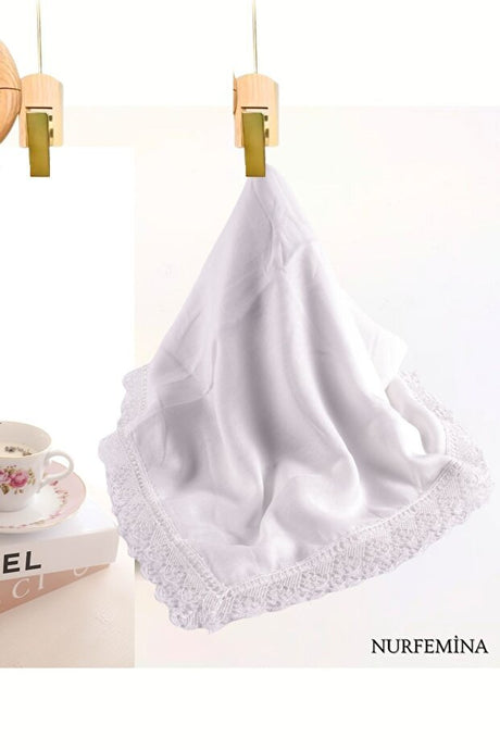 Multi Chiffon Prayer & Wedding Shawl - Needle Lace Design - TryAladdin