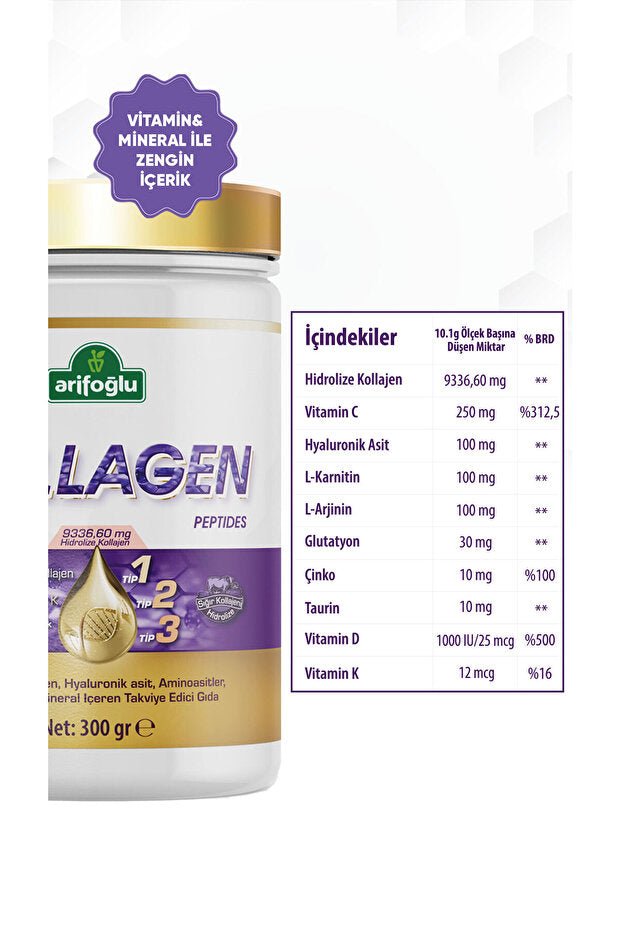 Multi Collagen Peptides Powder - 300g Mango Flavored - TryAladdin