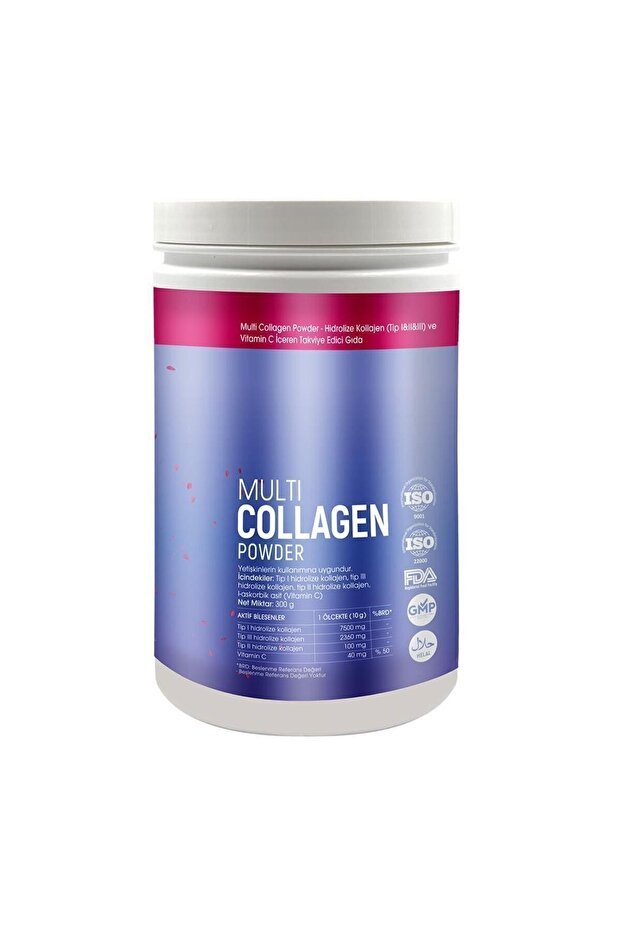 Multi Collagen Powder - Hydrolyzed Types 1, 2, 3 & Vitamin C, 300g - TryAladdin