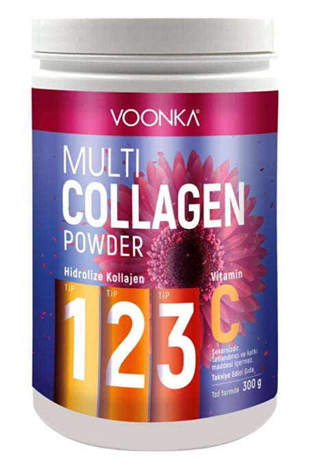 Multi Collagen Powder - Hydrolyzed Types 1, 2, 3 & Vitamin C, 300g - TryAladdin