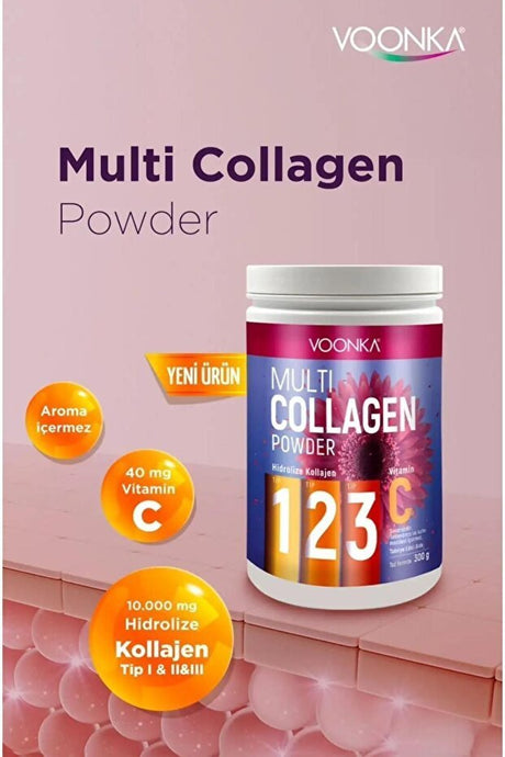 Multi Collagen Powder - Hydrolyzed Types 1, 2, 3 & Vitamin C, 300g - TryAladdin