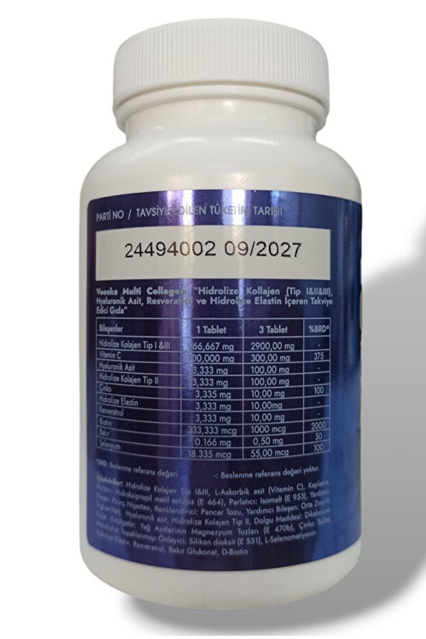 Multi Collagen Tablets - Type 1 - 2 - 3 with Hyaluronic Acid, 90 Tablets - TryAladdin