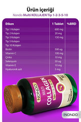 Multi Collagen - Type 1 - 2 - 3 - 5 - 10, 180 Halal Tablets - TryAladdin