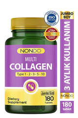 Multi Collagen - Type 1 - 2 - 3 - 5 - 10, 180 Halal Tablets - TryAladdin