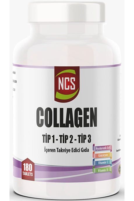 Multi Collagen Type 1, 2, 3 with Hyaluronic Acid & Vitamins - 180 Tablets - TryAladdin