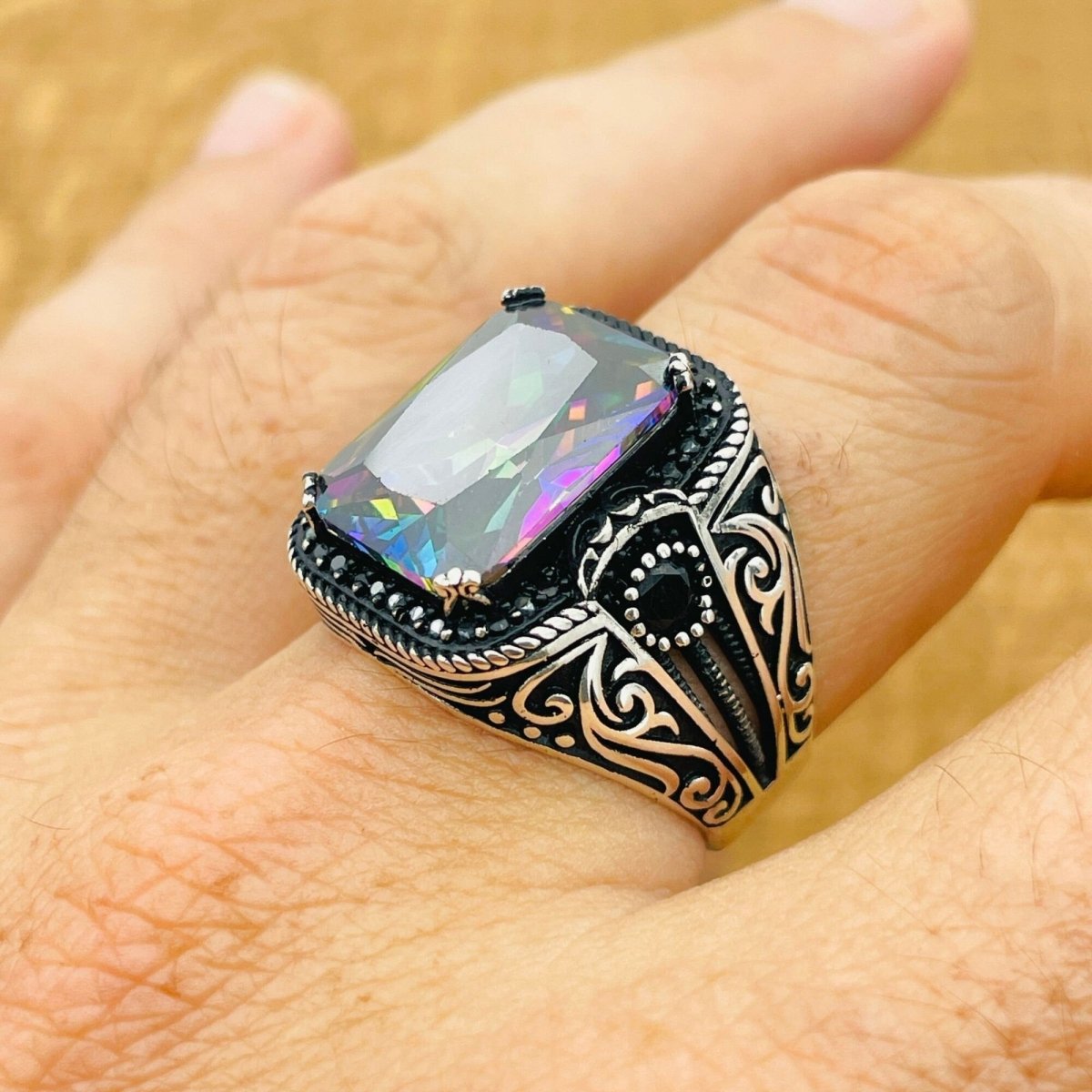 Multi Color Silver Ring - TryAladdin