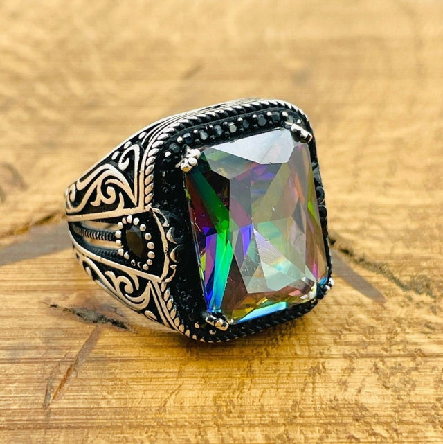 Multi Color Silver Ring - TryAladdin