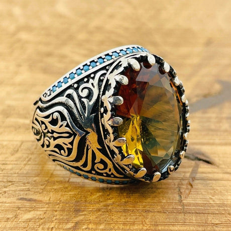 Multi - Color Zultanite Stone Men's Ring