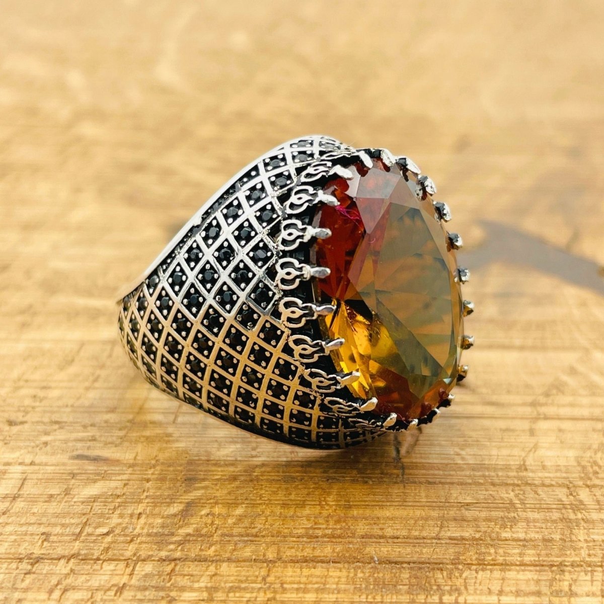 Multi - Color Zultanite Stone Men's Ring