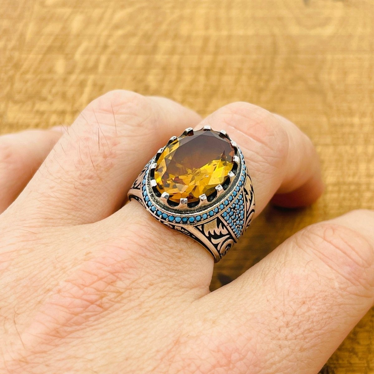 Multi - Color Zultanite Stone Men's Ring