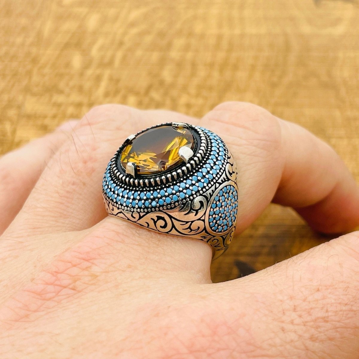 Multi - Color Zultanite Stone Men's Ring