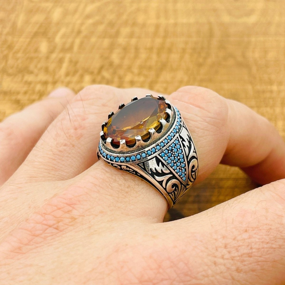 Multi - Color Zultanite Stone Men's Ring