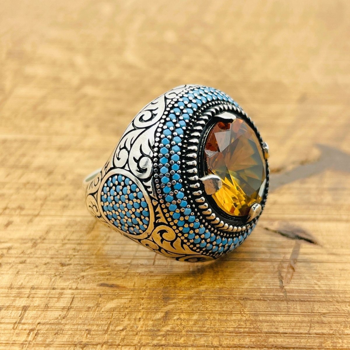 Multi - Color Zultanite Stone Men's Ring