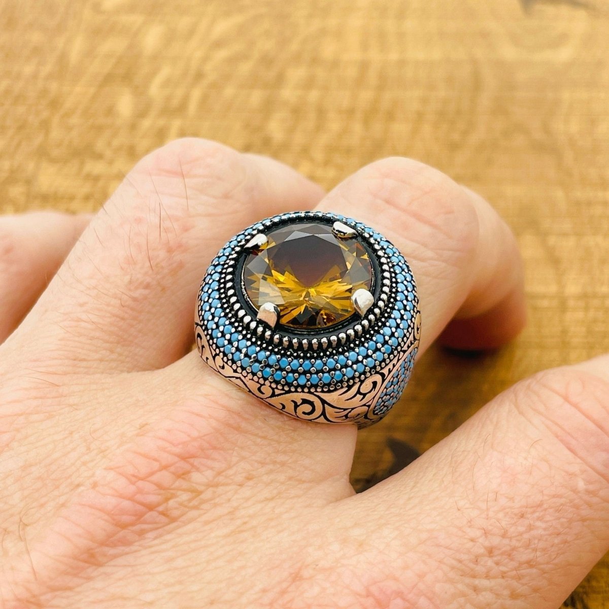 Multi - Color Zultanite Stone Men's Ring