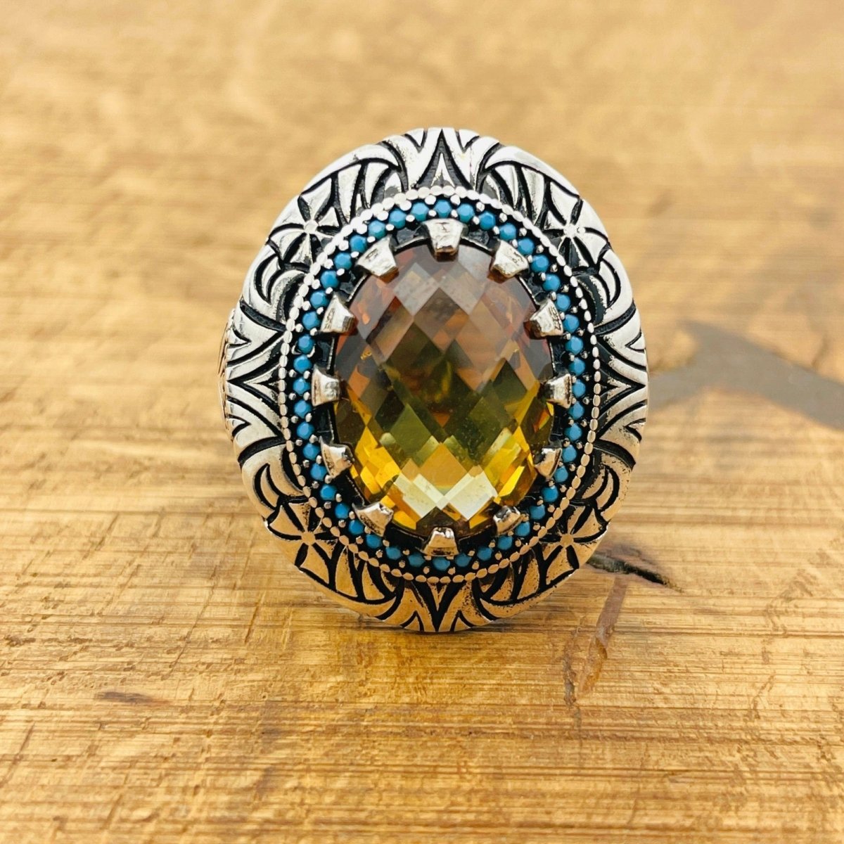 Multi - Color Zultanite Stone Men's Ring