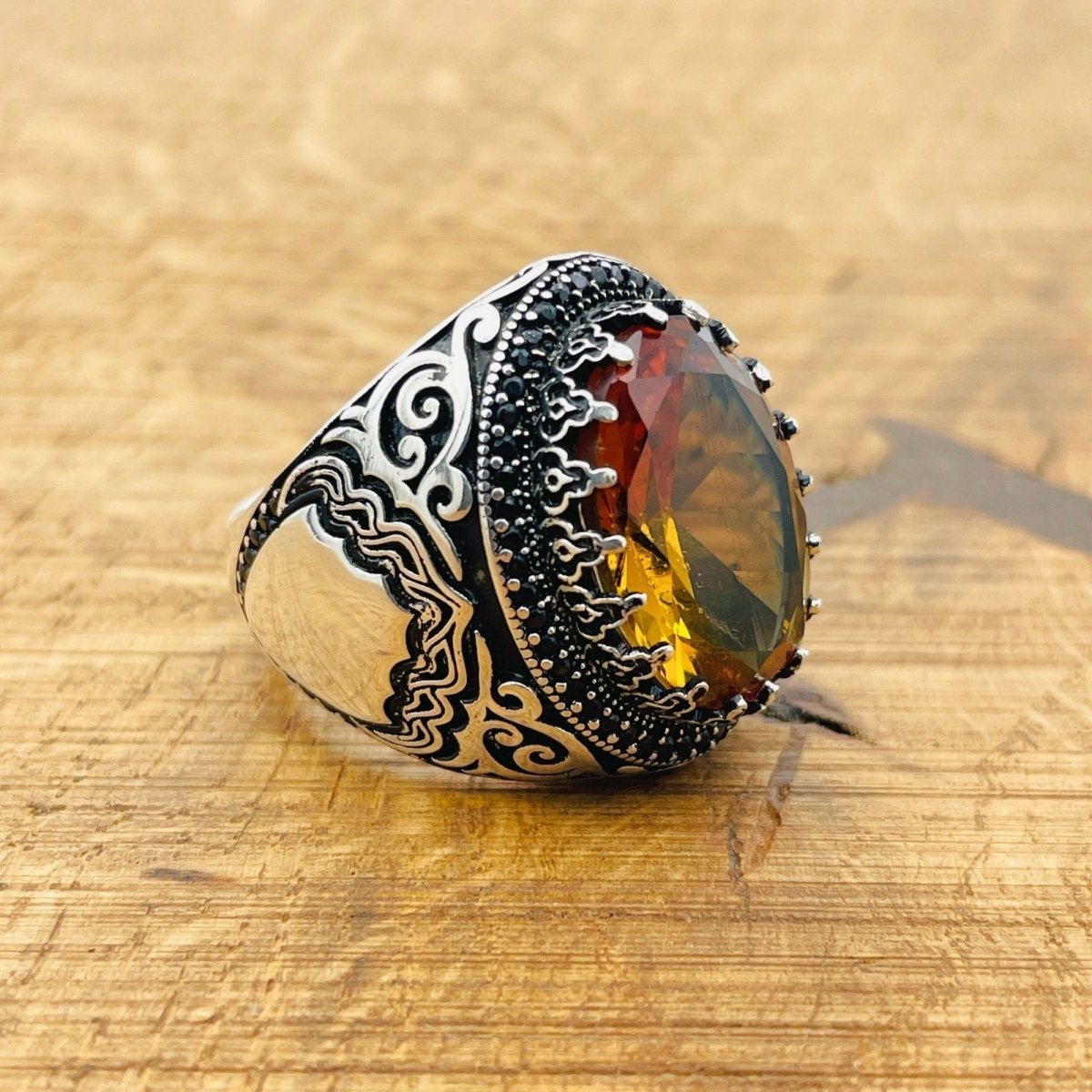 Multi - Color Zultanite Stone Men's Ring