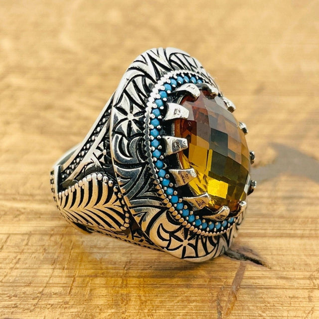 Multi - Color Zultanite Stone Men's Ring