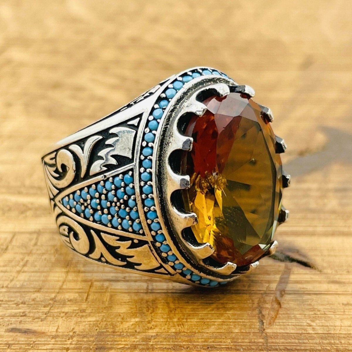 Multi - Color Zultanite Stone Men's Ring