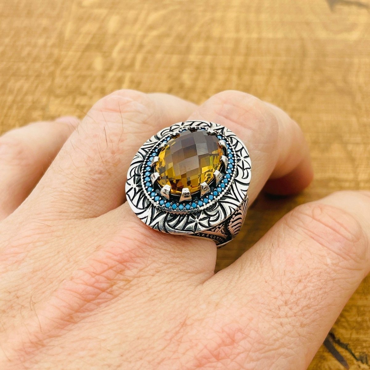 Multi - Color Zultanite Stone Men's Ring