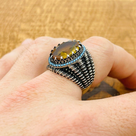 Multi - Color Zultanite Stone Men's Ring