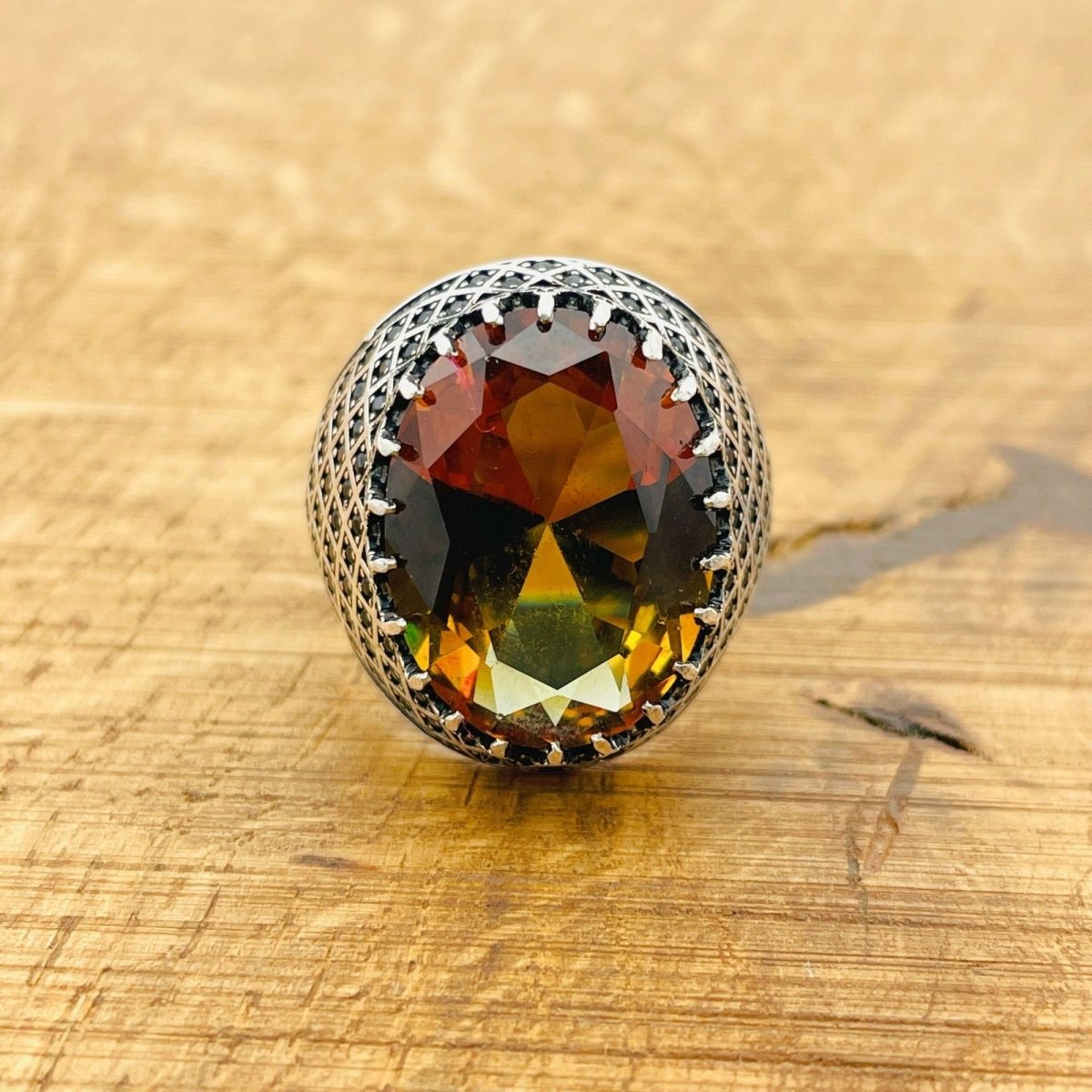 Multi - Color Zultanite Stone Men's Ring