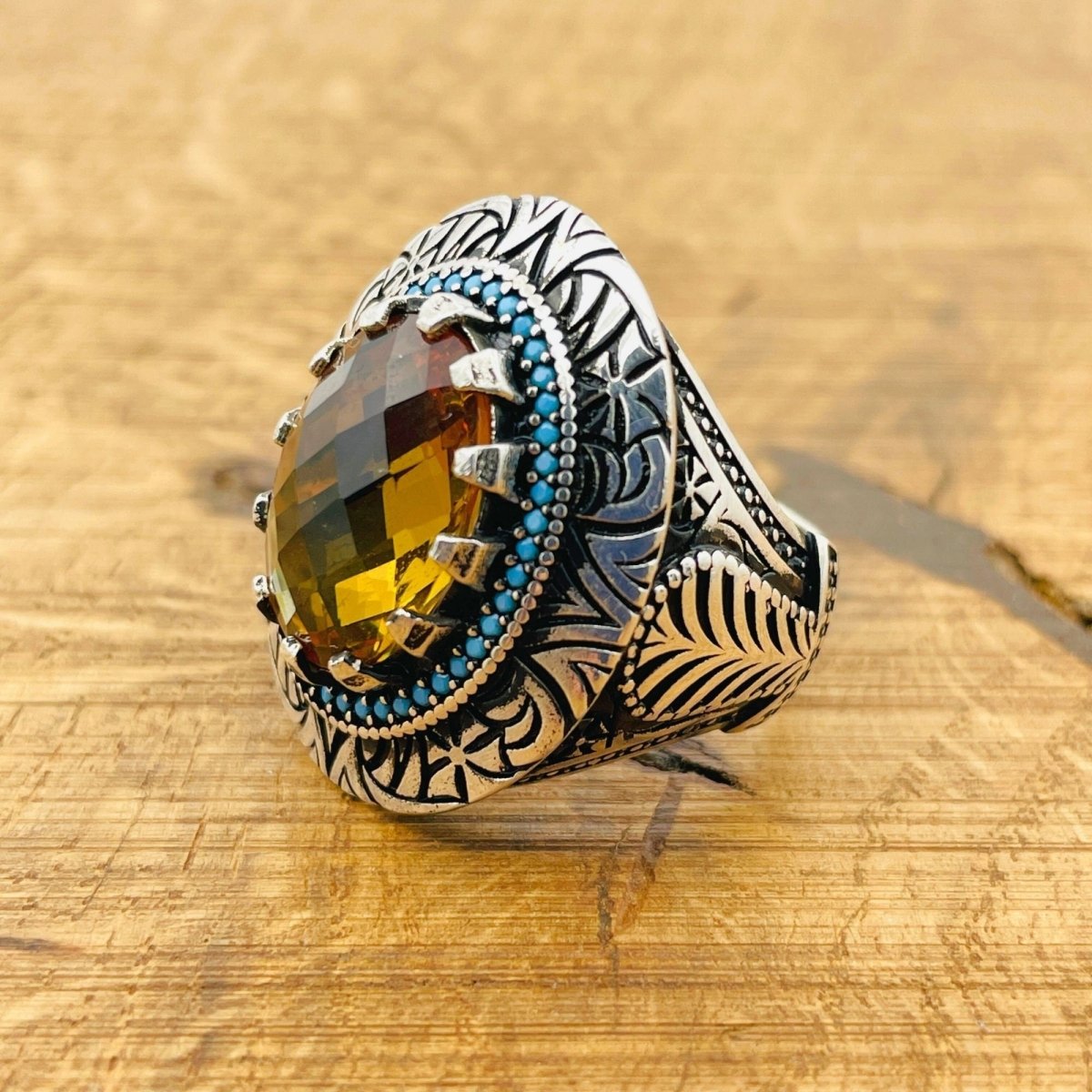 Multi - Color Zultanite Stone Men's Ring