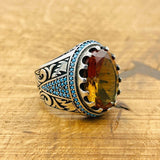 Multi - Color Zultanite Stone Men's Ring