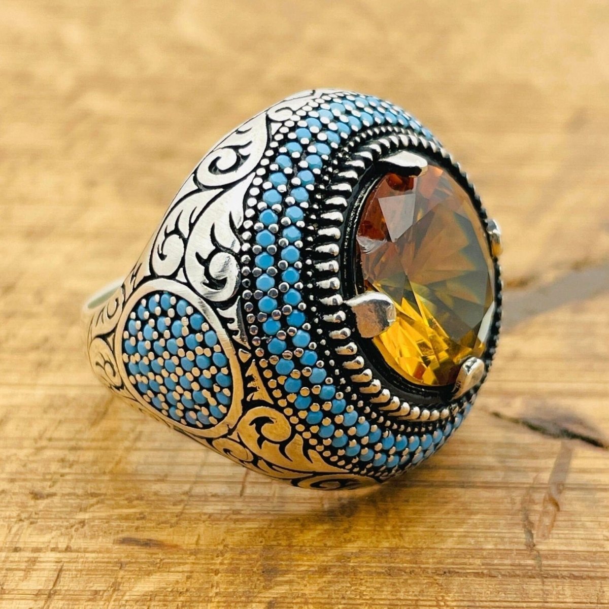 Multi - Color Zultanite Stone Men's Ring